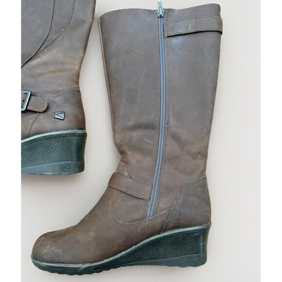Keen Women’s Brown Mid-Calf Wedge Boots – Zip Up (Size 6.5 US) Fall Winter - Picture 6 of 11